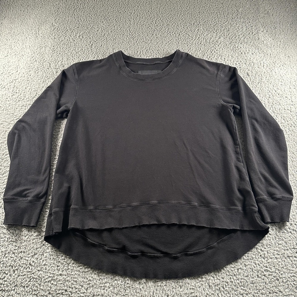 Frank‎ & Eileen Tee Lab Sweatshirt Womens S Black Fleece Crewneck Made In USA